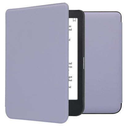 kwmobile Origami Case Compatible with Kobo Clara 2E / Tolino Shine 4 Case -  Slim PU Leather Cover with Stand - Lavender