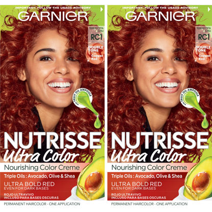 Picture of Garnier Hair Color Nutrisse Ultra Color Nourishing Creme, RC1 Copper Red (Terracotta Chili) Permanent Hair Dye, 2 Count (Packaging May Vary)