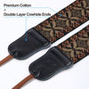 Picture of PADWA Mystic Grey Embroidered Camera Strap - Double Layer Cowhide Ends,2" Pure Cotton Woven Camera Straps, Adjustable Vintage Neck & Shoulder Strap for All DSLR Cameras,Great Gift for Photographers