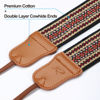 Picture of PADWA Speed Red Embroidered Camera Strap - Double Layer Cowhide Ends,2" Pure Cotton Woven Camera Straps, Adjustable Vintage Neck & Shoulder Strap for All DSLR Cameras,Great Gift for Photographers