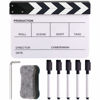 Picture of Keadic Movie Film Clap Board, Black and Acrylic Directors Clapboard with 5 Pcs Erasable Pen and Chalkboard Eraser, 10 x 12'' Photography Studio Video TV Cut Action Scene Clapper Board