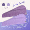 Picture of Turbie Twist Microfiber Hair Towel Wrap for Women and Men | 2 Pack | Bathroom Essential Accessories | Quick Dry Hair Turban for Drying Curly, Long & Thick Hair (Dark Purple, Light Purple)