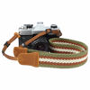 Picture of Stripes Camera Strap - 1.5" Cowhide Head Shoulder Neck Strap ,Vintage Woven Multi-color Camera Straps for Cameras and Binoculars,Cute Adjustable Thin Strap for Adults & Kids(Green Yellow White）