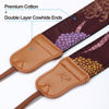 Picture of PADWA Purple Daisy Printed Camera Strap - Double Layer Cowhide Ends,2" Pure Cotton Woven Camera Straps, Adjustable Vintage Neck & Shoulder Strap for All DSLR Cameras,Great Gift for Photographers