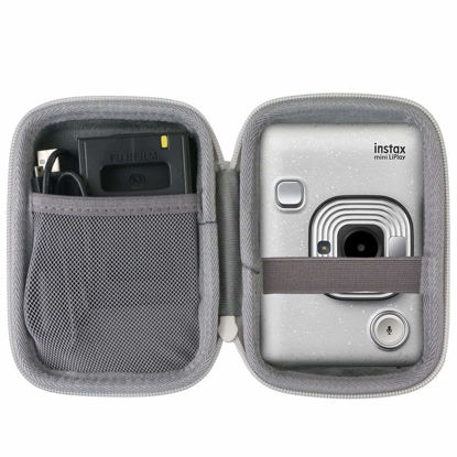 Picture of co2CREA Hard Travel Case Replacement for Fujifilm Instax Mini Liplay Hybrid Instant Camera (White Case)