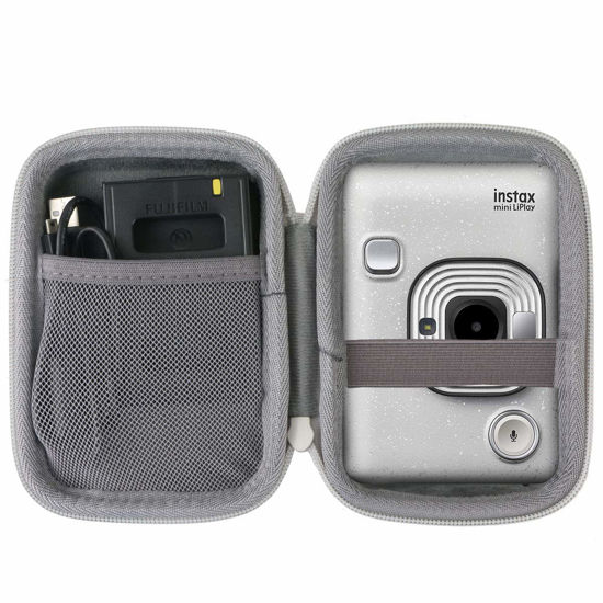 Picture of co2CREA Hard Travel Case Replacement for Fujifilm Instax Mini Liplay Hybrid Instant Camera (White Case)