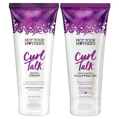 Picture of Not Your Mother's Curl Talk Frizz Control Sculpting Gel and Defining Cream (2-Pack) - 6 fl oz - Formulated with Rice Curl Complex - For All Curly Hair Types