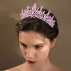 Picture of TOBATOBA Tiaras for Women, Pink Crystal Tiara Crowns for Women, Wedding Tiara for Bride Queen Crown, Royal Princess Quinceanera Headpieces for Birthday Prom Pageant Halloween Cosplay Accessories