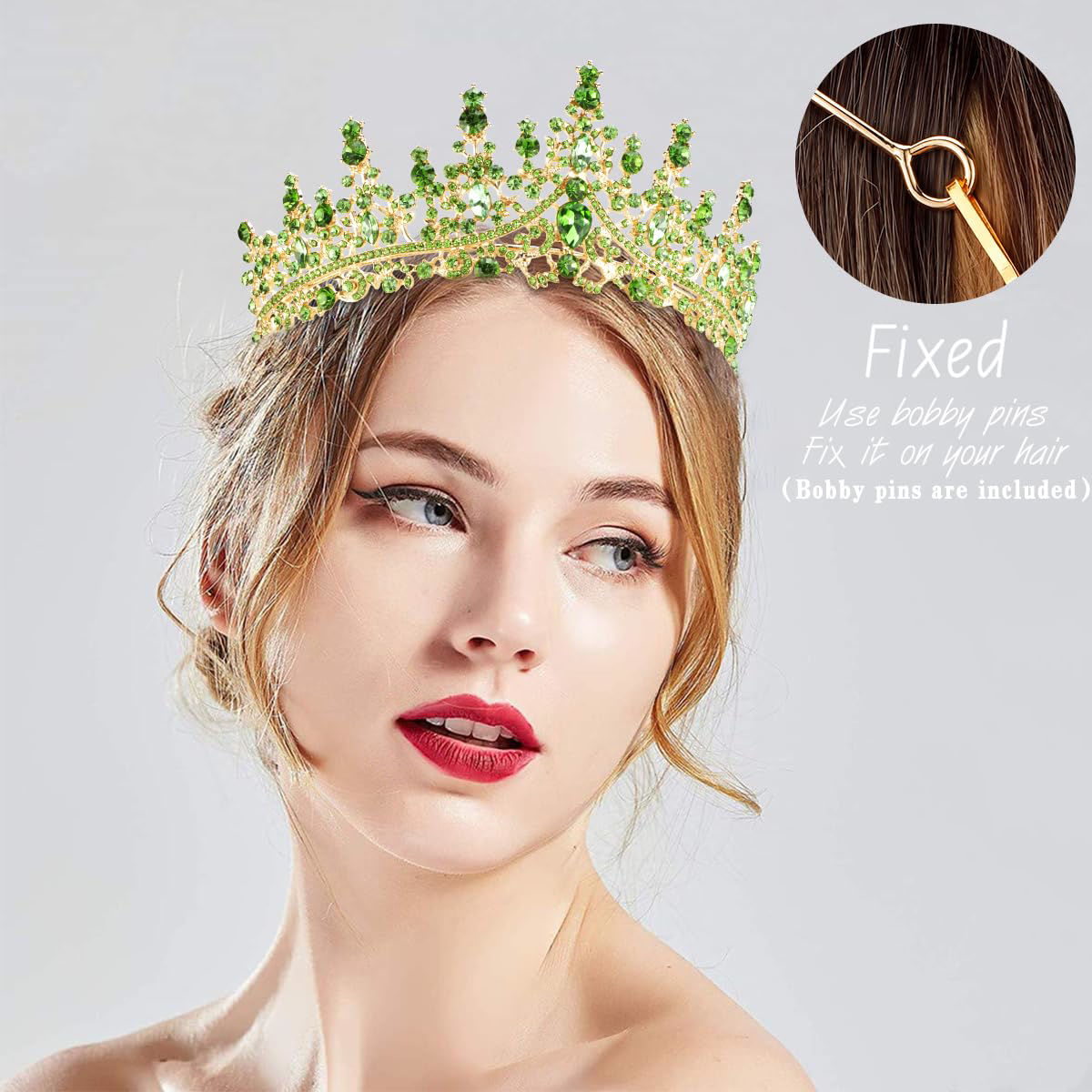 Wicked For Good AW BRIDAL Crown For Women Queen Princess Crown Pearl  Wedding Tiara Headpieces For Halloween Costume Party Prom Quinceanera  Birthday Christmas Hair Accessories, Silver Glinda Crown, image size:1200x1200