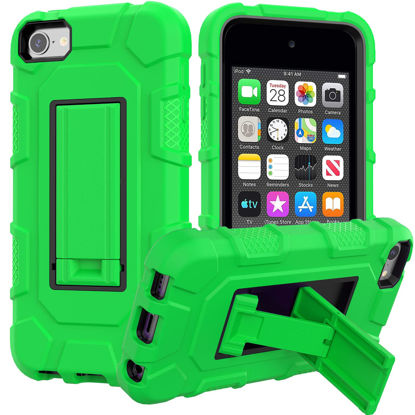 Picture of ZoneFoker for iPod Touch 7th Generation Case, iPod Touch 6th / 5th Generation Case Heavy Duty Shockproof Rugged Cover for Apple iPod Touch 7/6/5 Generation Case Green…