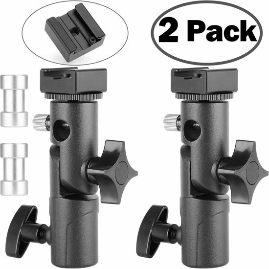 Picture of Updated Version Flash Bracket-ChromLives Light Stand Flash Mount Cold Shoe Flash Stand Photography Camera Umbrella Holder Bracket E Type for DSLR Camera Canon Nikon Pentax Olympus Nissin Metz and DSLR