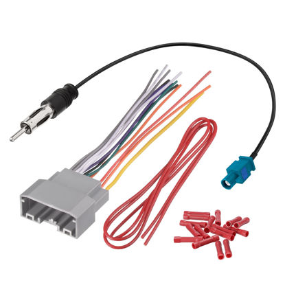 Picture of Bingfu Radio Wire Harness for Select 07-20 Chrysler Dodge Jeep Ram Volkswagen Mitsubishi DB11 Radio Wiring Harness with Antenna Adapter for Car Stereo