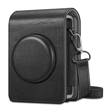 Picture of Fintie Protective Case for Fujifilm Instax Mini EVO Camera - Premium Vegan Leather Bag Cover with Removable Adjustable Strap, Vintage Black