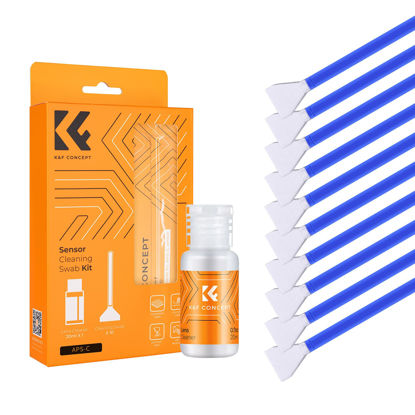 Picture of K&F Concept 24mm Full Frame Sensor Cleaning Swab*10 + 20ml Sensor Cleaner, DSLR SLR Digital Camera CMOS and CCD Sensor Cleaning Swab Kits for Nikon Sony Canon Camera Clean