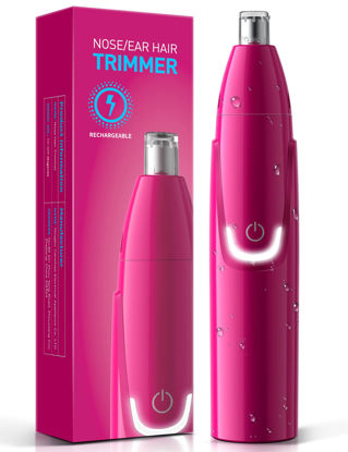 Picture of ZORAMI Rechargeable Ear and Nose Hair Trimmer - 2022 Professional Painless Eyebrow & Facial Hair Trimmer for Men Women, Powerful Motor and Dual-Edge Blades for Smoother Cutting Magenta