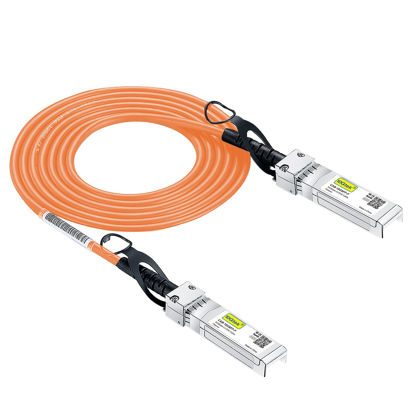 Picture of [Orange] Colored 10G SFP+ DAC Cable - Twinax SFP Cable for Cisco SFP-H10GB-CU2M, Ubiquiti UniFi, D-Link, Supermicro, Netgear, Mikrotik, Fortinet, 2-Meter(6.5ft)