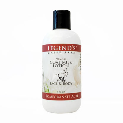 Picture of Legend's Creek Farm Lotion, Premium Goat Milk Lotion, Body, Hand & Face, Deeply Moisturizing, Shea Butter, Sunflower Oil & Aloe, No Harsh Chemicals, Handmade in USA, 9 Oz (Pomegranate Acai L.)
