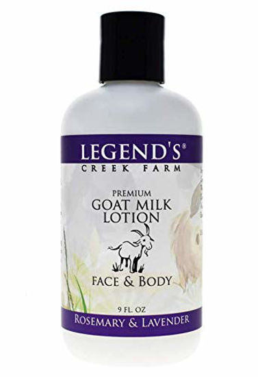 Picture of Legend's Creek Farm, Premium Goat Milk Lotion, For Body, Hand & Face, Deeply Moisturizing With Shea Butter, Sunflower Oil & Aloe, No Harsh Chemicals, Handmade in USA, 9 Oz (Rosemary & Lavender L.)