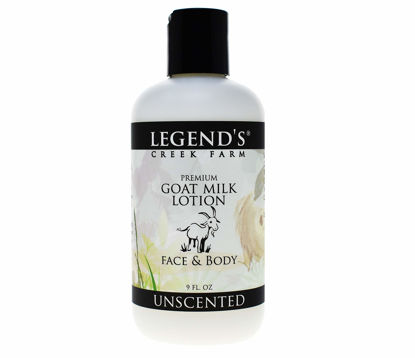 Picture of Legend's Creek Farm Lotion, Premium Goat Milk Lotion, Body, Hand & Face, Deeply Moisturizing, Shea Butter, Sunflower Oil & Aloe, No Harsh Chemicals, Handmade in USA, 9 Oz (Unscented L.)