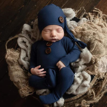 Picture of Zeroest Newborn Photography Outfits Boy Newborn Photography Props Newborn Boy Photoshoot Outfits Newborn Photoshoot Girl (Navy 1#)