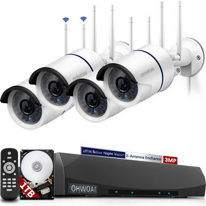 Picture of 《36 Infrared LED 100ft Super Night Vision》 Dual Antennas Wireless Security Camera System Outdoor CCTV Cameras DVR Security System Wireless Home Wi-Fi Video Surveillance NVR Kits