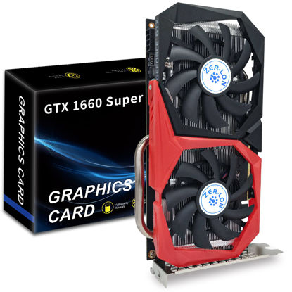 Picture of ZER-LON GeForce GTX 1660 Super 6GB Graphics Cards, GDRR6 192Bit PCIE 3.0X16 Computer Gaming Gpu, Dual Freeze Fans Video Card with HDMI/DP/DVI Ports Support 4K and 8K HD