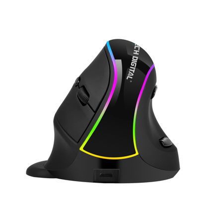Picture of J-Tech Digital Ergonomic Mouse with Wireless Connection, Removable Palm Rest, Thumb Buttons, Rechargeable Battery, 800, 1200, 1800, 3200 Adjustable DPI; Compatible with Windows and MAC OS [V638]