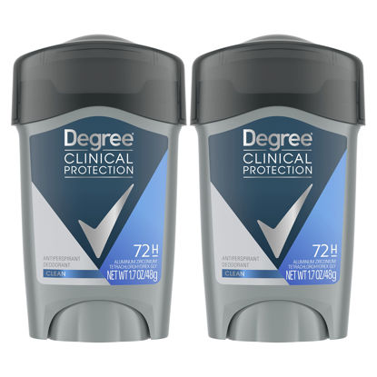 Picture of Degree Men Clinical Protection Antiperspirant Deodorant 72-Hour Sweat & Odor Protection Clean Prescription-Strength Antiperspirant For Men with MotionSense Technology 1.7 oz, Pack of 2
