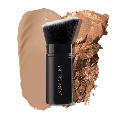 Picture of LAURA GELLER NEW YORK Retractable Black Kabuki Brush for Liquid, Cream and Powder Face Makeup With Aluminum Handle