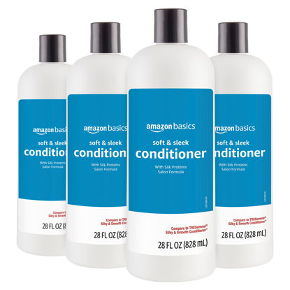 Picture of Amazon Basics Soft & Sleek Conditioner for Dry or Damaged Hair, 28 Fluid Ounce (Pack of 4)