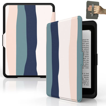 Picture of SCSVPN Case for 6’’ All-New Kindle 11th Generation 2022 Release (Model NO. C2V2L3) - Lightweight PU Leather Shell Cover with Auto Sleep/Wake, Hand Strap for Kindle 2022 Case 6 inch - Colorful Blue