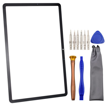 Picture of Tablet Front Glass Screen Repair Part for Samsung Galaxy Tab S8 Tab S7 SM-X700 with Tool Kit Black 11.0"