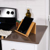 Picture of Sofia + Sam Bamboo Tablet Holder and Stand - Natural Wood - Works with iPad, Surface etc. - Cookbook Book E-Readers Smartphones - Kitchen Table Top - Wire Organizer