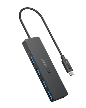 Picture of Anker USB C Hub, 4 Ports USB 3.0 Data Hub with 5Gbps Data Transfer, 0.7ft Extended Cable[Charging Not Supported], USB C Splitter for Type C MacBook, Mac Pro, iMac, Surface, Flash Drive, Mobile HDD