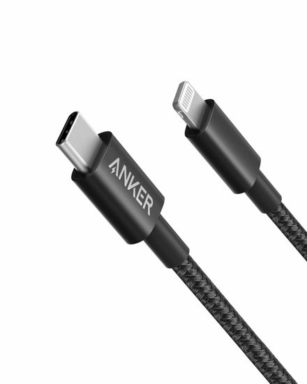 Picture of Anker New Nylon USB-C to Lightning Charging Cord for [3.3ft MFi Certified] for iPhone 13 13 Pro 12 Pro Max 12 11 X XS XR 8 Plus, AirPods Pro, Supports Power Delivery (Black)