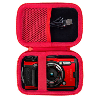 Picture of Aenllosi Hard Case Replacement for Olympus Tough TG-6 Waterproof Camera (Red)