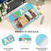 Picture of DYSHAYEN Glitter Letter Clear Zipper Pouch for Travel,Nylon Preppy Beach Bag,Makeup Travel Bag for Women (Blue-Beach)
