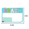 Picture of DYSHAYEN Glitter Letter Clear Zipper Pouch for Travel,Nylon Preppy Beach Bag,Makeup Travel Bag for Women (Blue-Beach)