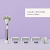 Picture of Flamingo 5-Blade Razors for Women - 1 Razor Handle + 4 5-Blade Refills + 1 Shower Holder - Chrome