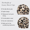 Picture of Kitsch Luxury Reusable Shower Cap for Women - Waterproof & Stylish Bonnet for Curly Hair & Long Hair - One Size Fits Most Shower Caps with Anti Slip Silicon Grip | Hair Cap for Shower (Leopard)