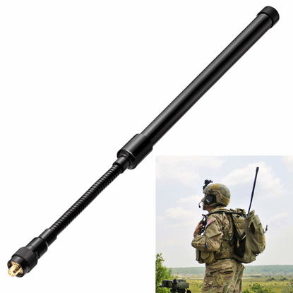 Picture of Bingfu Gooseneck CS Tactical Antenna Dual Band VHF UHF 136-174mhz 400-520mhz Ham Radio Antenna Compatible with Kenwood Baofeng UV-5R BF-F8HP UV-82 BF-888S UV-5X3 UV-9R Handheld Two Way Radio