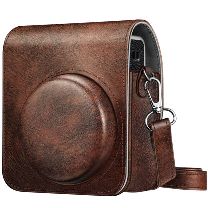 Picture of Fintie Protective Case for Fujifilm Instax Mini 40 Instant Camera - Premium Vegan Leather Bag Cover with Removable Adjustable Strap, Vintage Brown