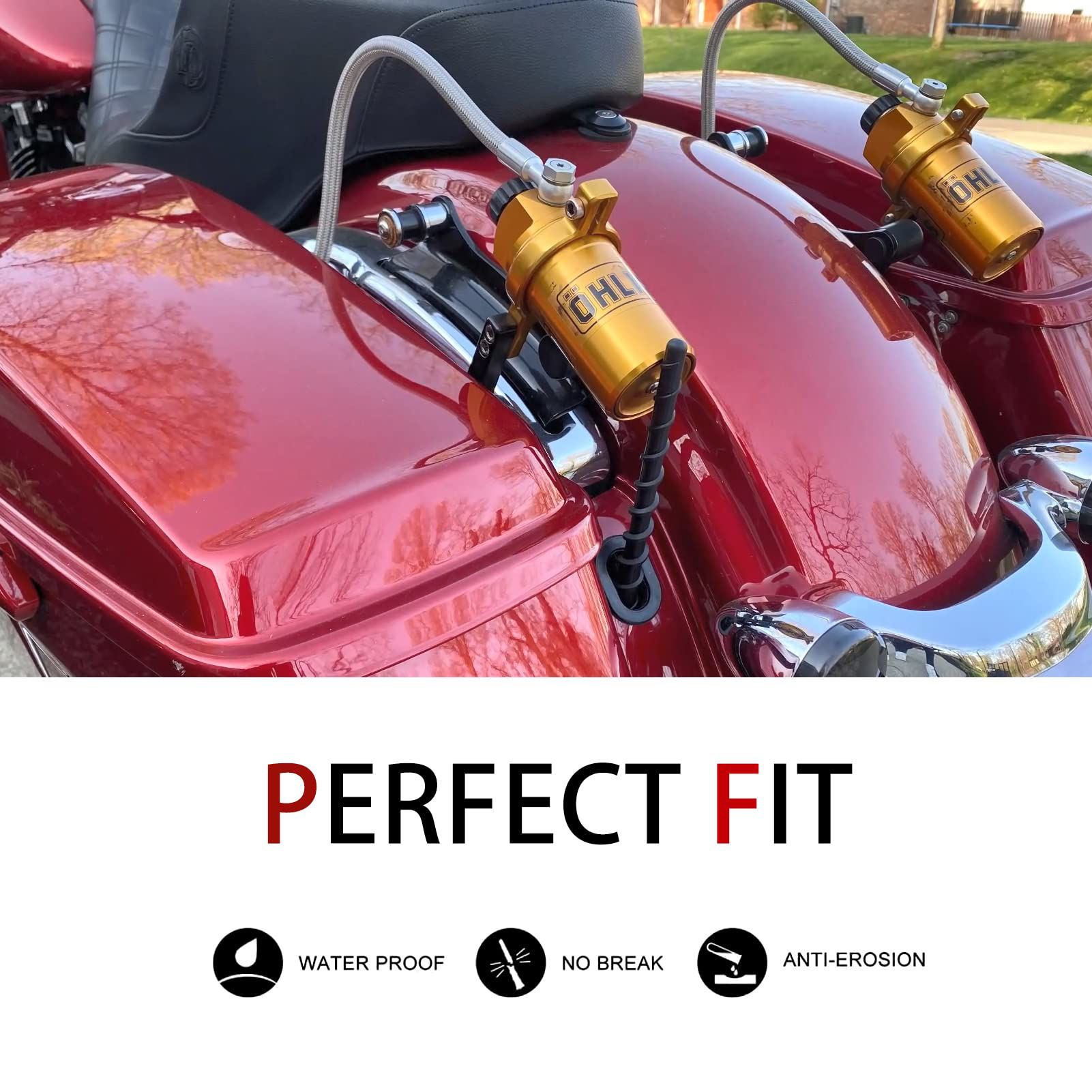 GetUSCart Jamscar Short Motorcycle Antenna Compatible for Harley