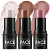 Picture of FOCALLURE 3 Pcs Cream Contour Sticks,Shades with Highlighter & Bronzer & Blush,Non-greasy and Water-resistant Face Contouring Pen,Easy to Sculpt the Face and Create a Lightweight Finishing Makeup,UNIVERSAl