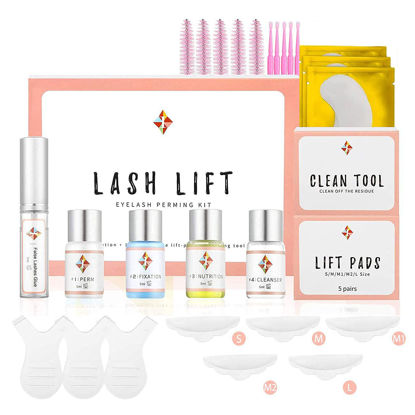 Picture of Ecofan Lash Lift Kit, Perming Curling Lifting Eyelash Perm Kit | Professional Semi Permanent for Salon Includes Eye Shields, Pads and Accessories