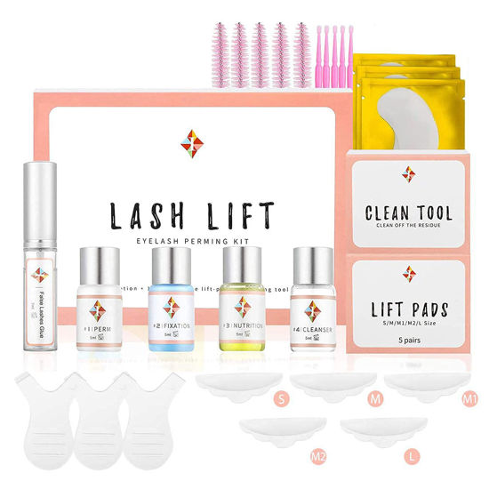 Picture of Ecofan Lash Lift Kit, Perming Curling Lifting Eyelash Perm Kit | Professional Semi Permanent for Salon Includes Eye Shields, Pads and Accessories