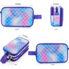 Picture of Kids Toiletry Bag for Girls, Travel Toiletry Bag for Little Young Girls Cosmetic Makeup Waterproof Hanging Wash Bag Toddler Traveling Toiletries, Mermaid Scales