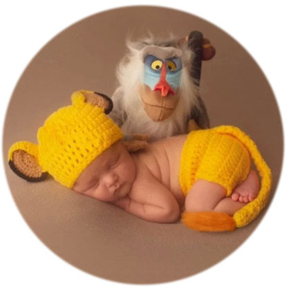 Picture of Zeroest Newborn Photography Props Outfits, Crochet Lion Sets for Baby photoshoot Infants Girl Boy Picture Photo Costume (Yellow-01)