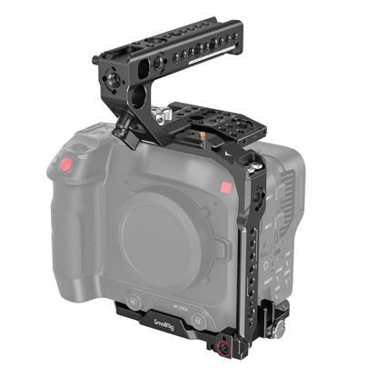 Picture of SmallRig Camera Cage Handheld Kit for EOS C70 for Canon with NATO Top Handle, Cable Clamp for HDMI, Top Plate, Side Plate, Baseplate, 1/4''-20 Screw, Locating Holes for ARRI - 3899