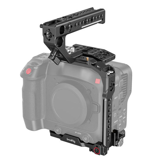 Picture of SmallRig Camera Cage Handheld Kit for EOS C70 for Canon with NATO Top Handle, Cable Clamp for HDMI, Top Plate, Side Plate, Baseplate, 1/4''-20 Screw, Locating Holes for ARRI - 3899